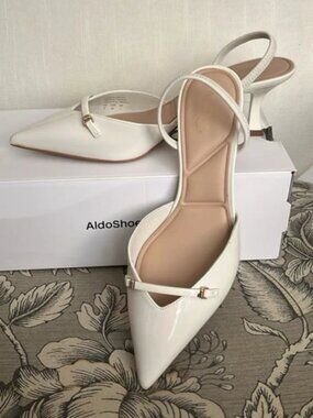 Aldo White Heels – Pointed Toe Slingback
